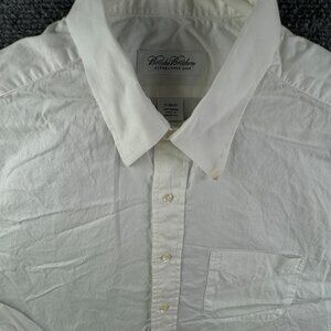 Brooks Brothers Men Cotton Adult Button Up Shirt Long Sleeve White 17 36/37 **